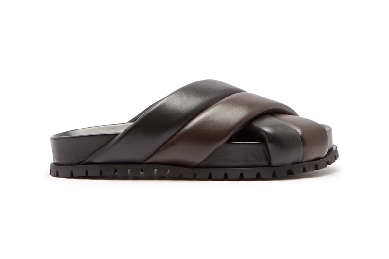 jil sander plait effect black brown leather sandals colorblocked bicolor release 