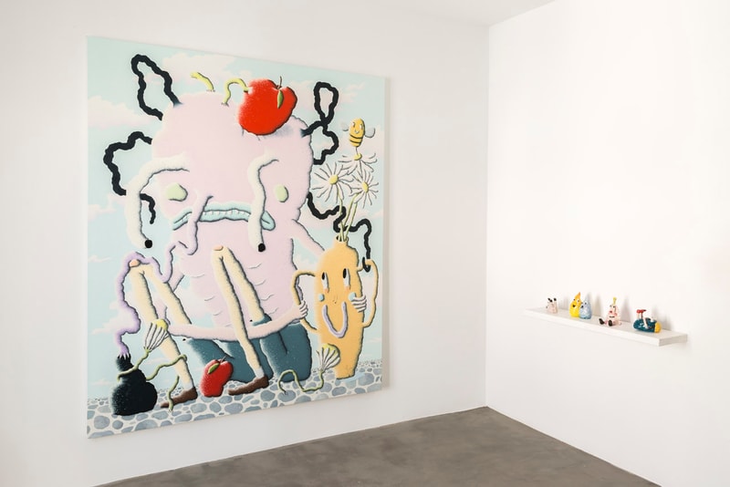 Joakim Ojanen Island Exhibition Dio Horia Gallery Mykonos Greece Oil Painting emotional sculptures ceramics layered colorful squiggly quirky 