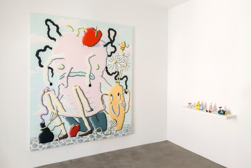 Joakim Ojanen Island Exhibition Dio Horia Gallery Mykonos Greece Oil Painting emotional sculptures ceramics layered colorful squiggly quirky