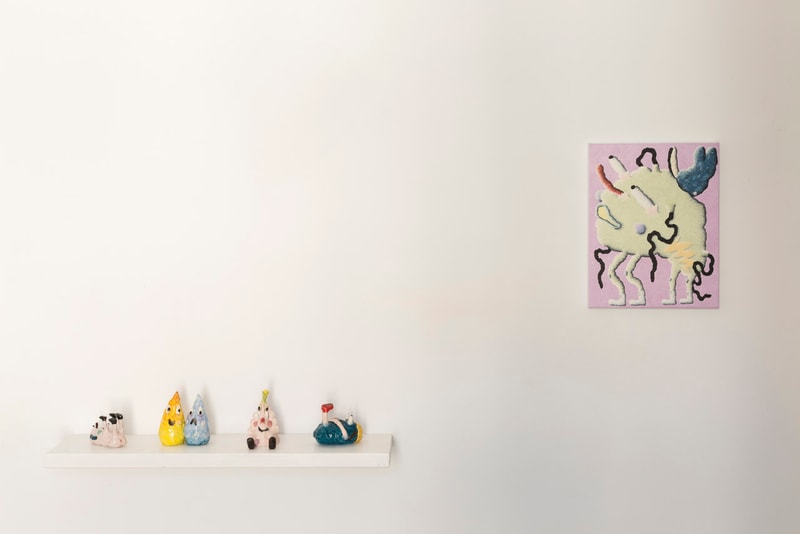 Joakim Ojanen Island Exhibition Dio Horia Gallery Mykonos Greece Oil Painting emotional sculptures ceramics layered colorful squiggly quirky 