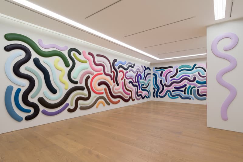 Josh Sperling Perrotin Tokyo Squiggles Composites Sculpture Installation Blue Red Green Purple Yellow Pink Brown Black