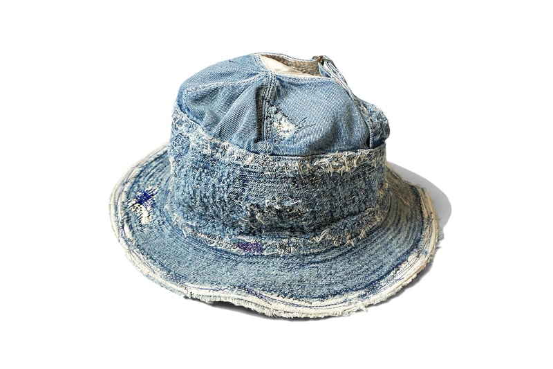 Kapital 'Old Man and the Sea' Inspired Bucket Hats Denim pants jeans distressed darning repair japanese fashion americana ernest hemingway