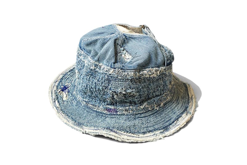 Kapital 'Old Man and the Sea' Inspired Bucket Hats Denim pants jeans distressed darning repair japanese fashion americana ernest hemingway