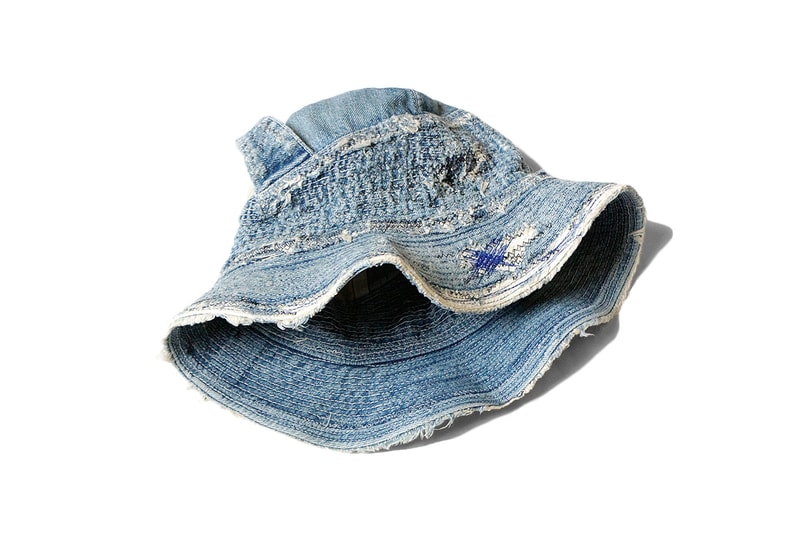 Kapital 'Old Man and the Sea' Inspired Bucket Hats Denim pants jeans distressed darning repair japanese fashion americana ernest hemingway
