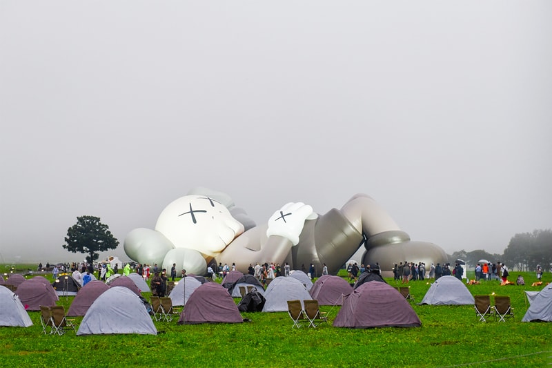 'KAWS: HOLIDAY JAPAN' Opening Event mt. fuji companion figure collectible statue art street herschel address date hours Futura, Stash, Mizuhara Kiko, Laura, Katori Shingo, Takizawa Shinsuke, YOON