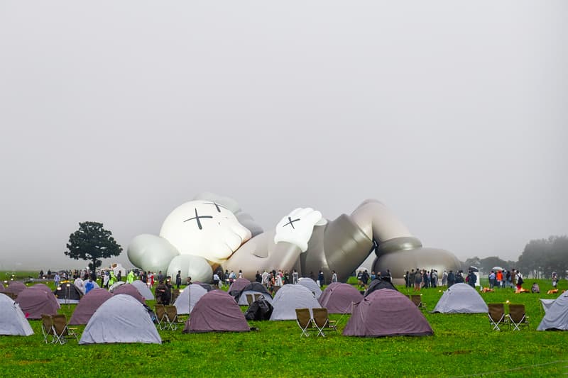 'KAWS: HOLIDAY JAPAN' Opening Event mt. fuji companion figure collectible statue art street herschel address date hours Futura, Stash, Mizuhara Kiko, Laura, Katori Shingo, Takizawa Shinsuke, YOON
