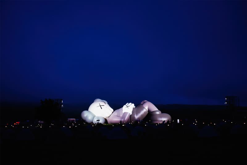 'KAWS: HOLIDAY JAPAN' Opening Event mt. fuji companion figure collectible statue art street herschel address date hours Futura, Stash, Mizuhara Kiko, Laura, Katori Shingo, Takizawa Shinsuke, YOON