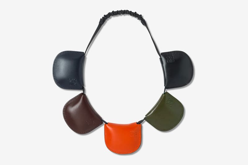 LOEWE Multipocket Headband Release blue brown orange green black leather