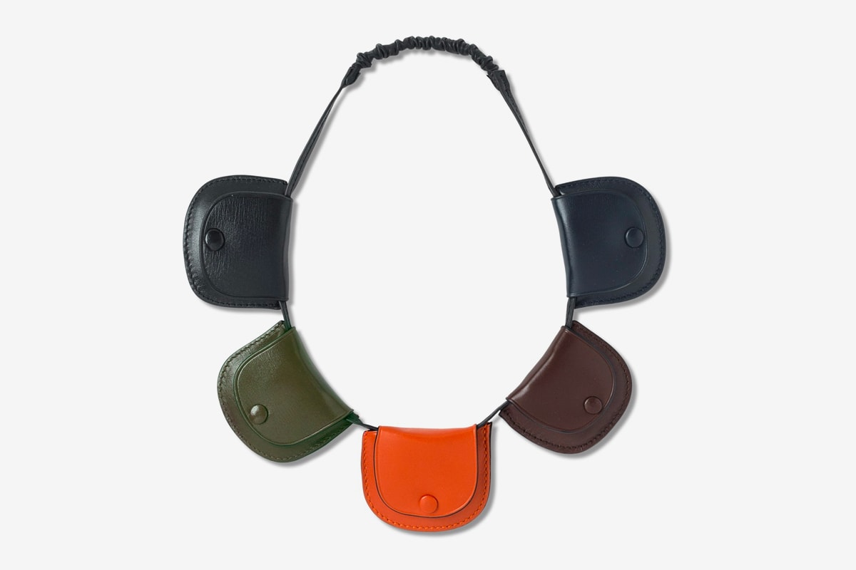 LOEWE Multipocket Headband Release blue brown orange green black leather