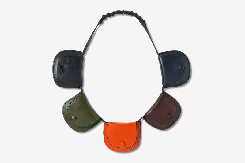 LOEWE Multipocket Headband Release blue brown orange green black leather
