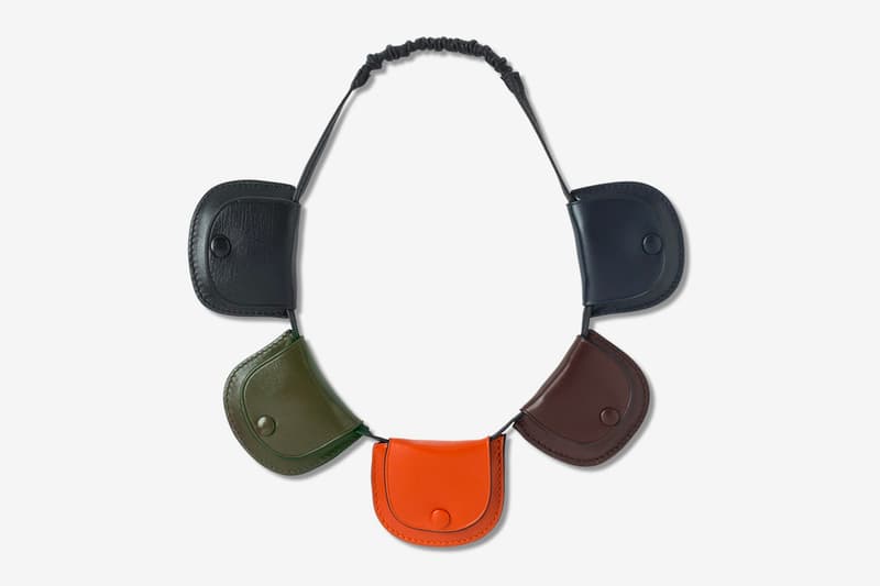 LOEWE Multipocket Headband Release blue brown orange green black leather