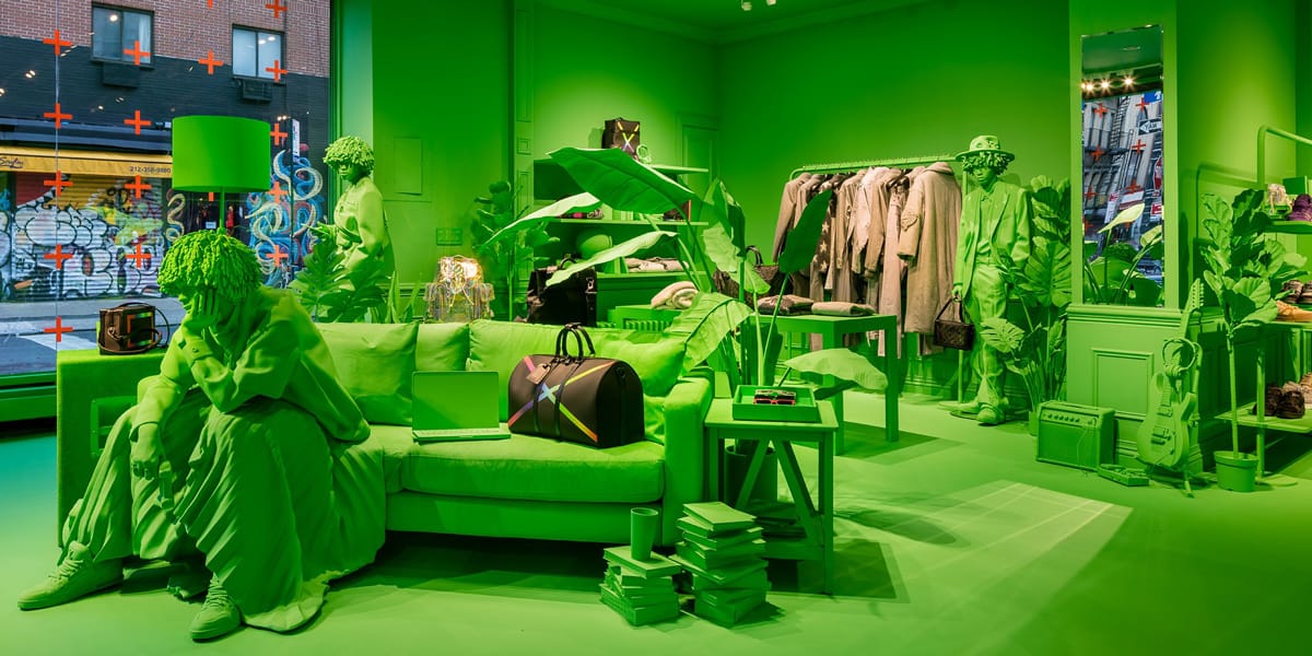 Louis Vuitton and Virgil Abloh Set Up Neon Green Shop in New York City   Robb Report