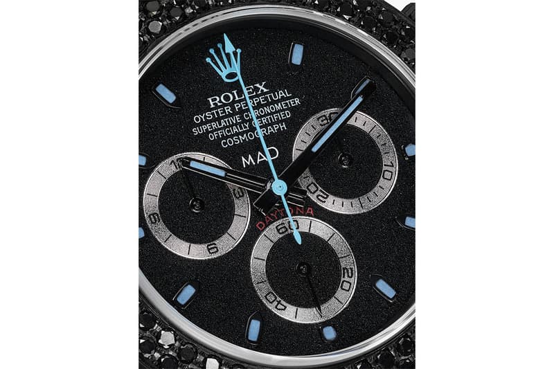 MAD Paris Rolex Daytona Sapphire 40mm Watch Release Information $47049 USD Closer Look Luxury Timepiece Precious Gemstones Oyster Perpetual Chronometer DLC Coating