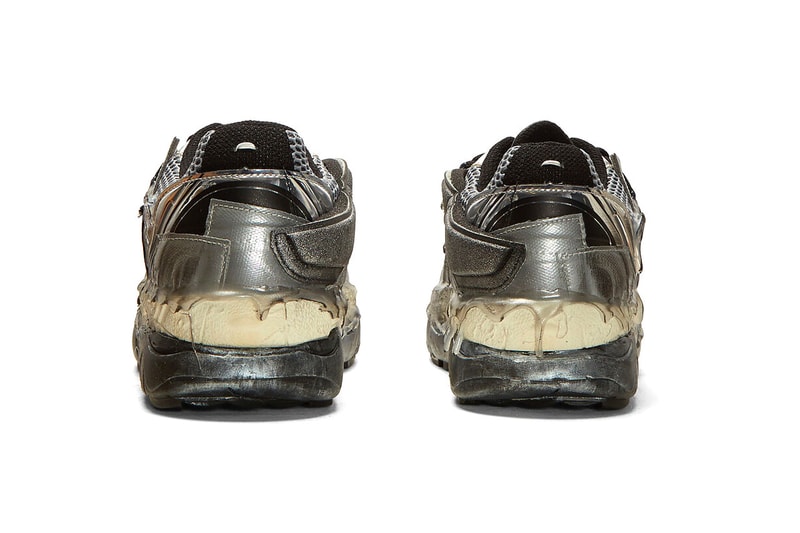 Maison Margiela Fusion Sneakers Black & Silver Release shoes designer  Made in Italy 100% Leather. 100% Textile. 100% Rubber. falling apart deconstructed duct tape mesh hot glue 