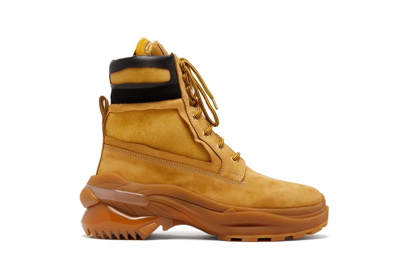 Maison Margiela Union Foam-Insert Nubuck Leather Boots Tan Wheat Black Gum Colorway Footwear Release Information Cop Online MATCHESFASHION.COM Padded Ankle