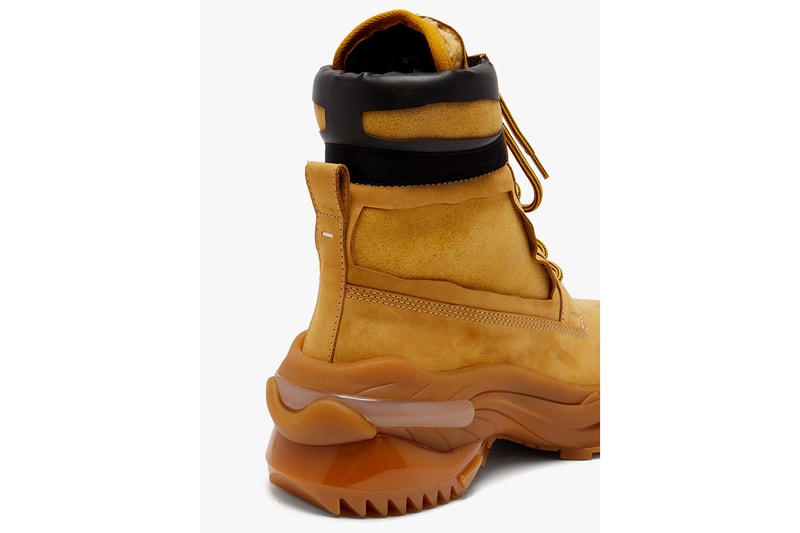 Maison Margiela Union Foam-Insert Nubuck Leather Boots Tan Wheat Black Gum Colorway Footwear Release Information Cop Online MATCHESFASHION.COM Padded Ankle