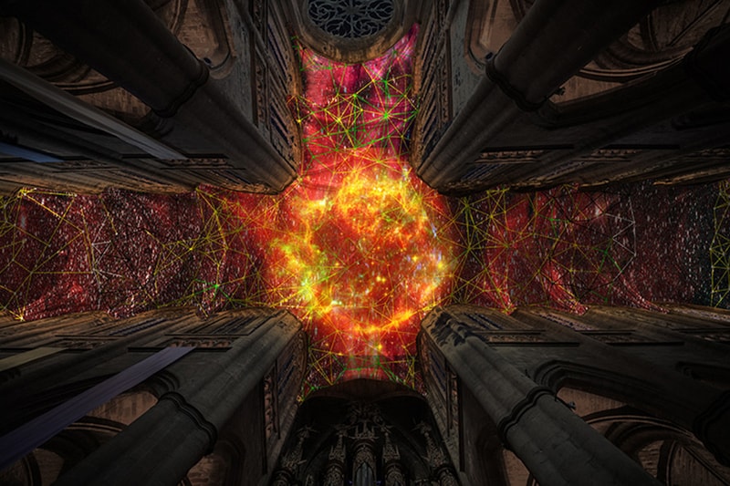 miguel chevalier supernova virtual reality digital installation notre dame cathedral paris france