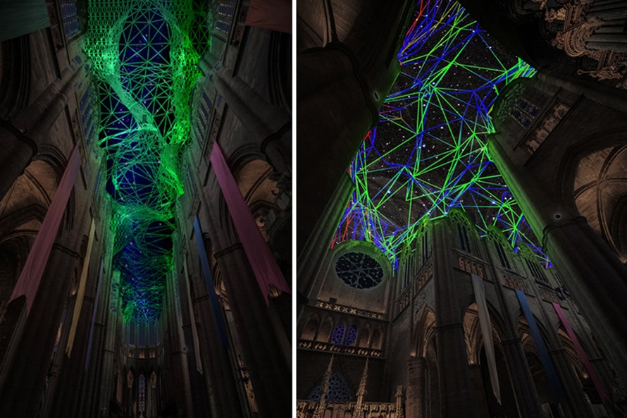 miguel chevalier supernova virtual reality digital installation notre dame cathedral paris france