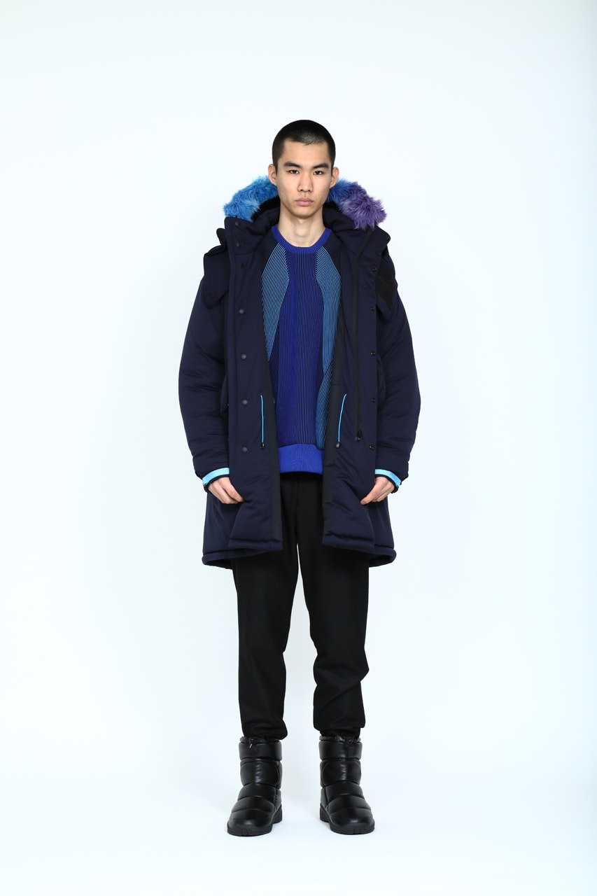 Minotaur Fall Winter 2019 collection Lookbook release Jackets Hats Pants Sweaters Tees Turtlenecks Bags Black Silver Blue Gray Denim Purple Green