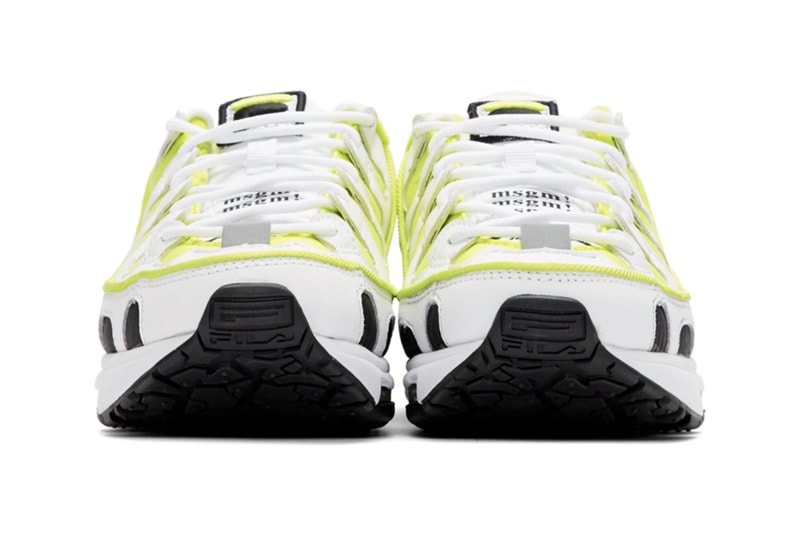 MSGM x Fila Edition Silva Trainer Sneakers Release Information Black Red White Neon Yellow Ripstop Faux Leather Faux Suede 3M Reflective Tonal Trim 2A Technology