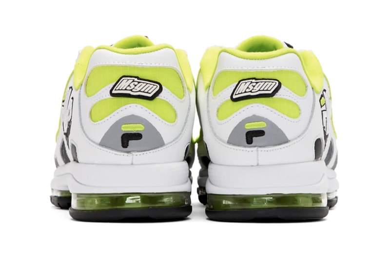 MSGM x Fila Edition Silva Trainer Sneakers Release Information Black Red White Neon Yellow Ripstop Faux Leather Faux Suede 3M Reflective Tonal Trim 2A Technology