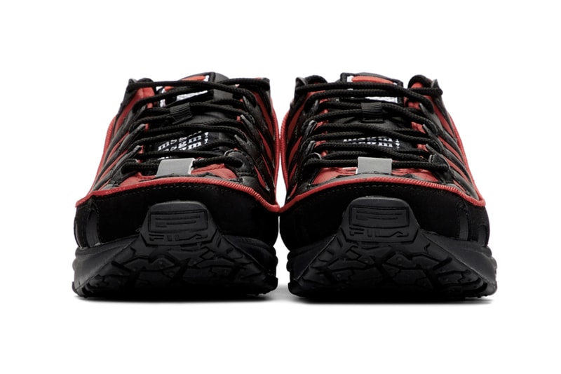 MSGM x Fila Edition Silva Trainer Sneakers Release Information Black Red White Neon Yellow Ripstop Faux Leather Faux Suede 3M Reflective Tonal Trim 2A Technology