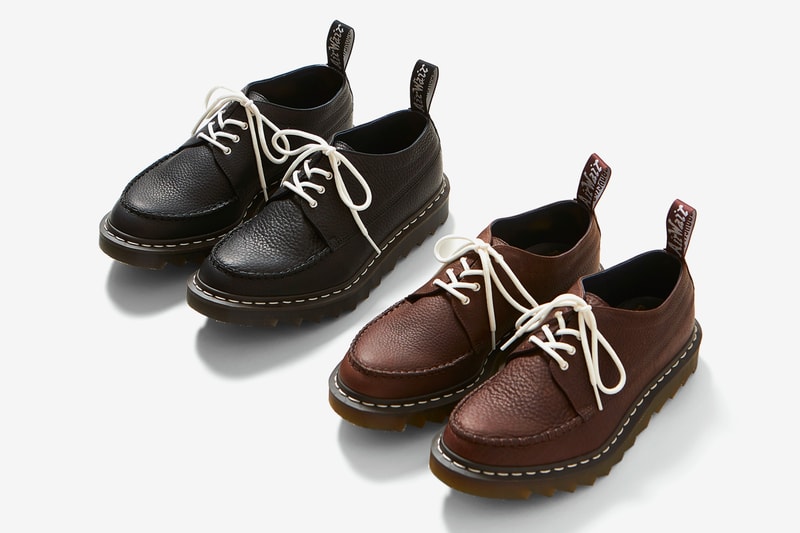 nanamica Dr Martens Camberwell MIE Black Brown nautical marine Japanese tokyo shoes footwear piece fine grain leather air cushioning ziggy sole grip traction tread stitching timeless classic vamp quarter