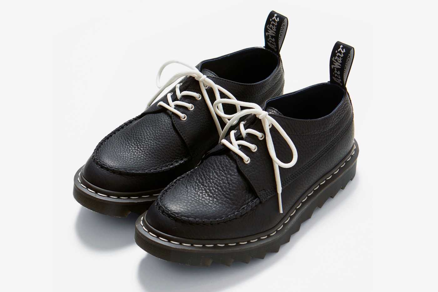 nanamica Dr Martens Camberwell MIE Black Brown nautical marine Japanese tokyo shoes footwear piece fine grain leather air cushioning ziggy sole grip traction tread stitching timeless classic vamp quarter