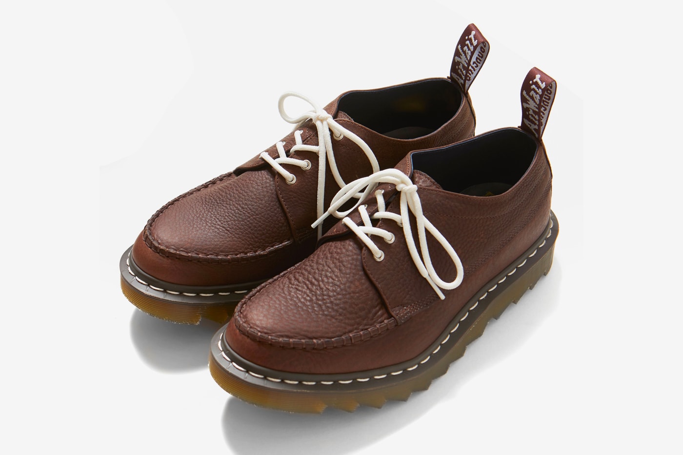 nanamica Dr Martens Camberwell MIE Black Brown nautical marine Japanese tokyo shoes footwear piece fine grain leather air cushioning ziggy sole grip traction tread stitching timeless classic vamp quarter