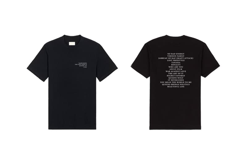 Nas x Aimé Leon Dore The Lost Tapes II Merch Capsule collaboration new york queens streetwear tracklist crewneck sweat t-shirt blunt ash tray candle queens wolf hooded sweatshirt hoodie longsleeve