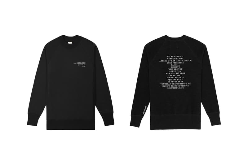 Nas x Aimé Leon Dore The Lost Tapes II Merch Capsule collaboration new york queens streetwear tracklist crewneck sweat t-shirt blunt ash tray candle queens wolf hooded sweatshirt hoodie longsleeve