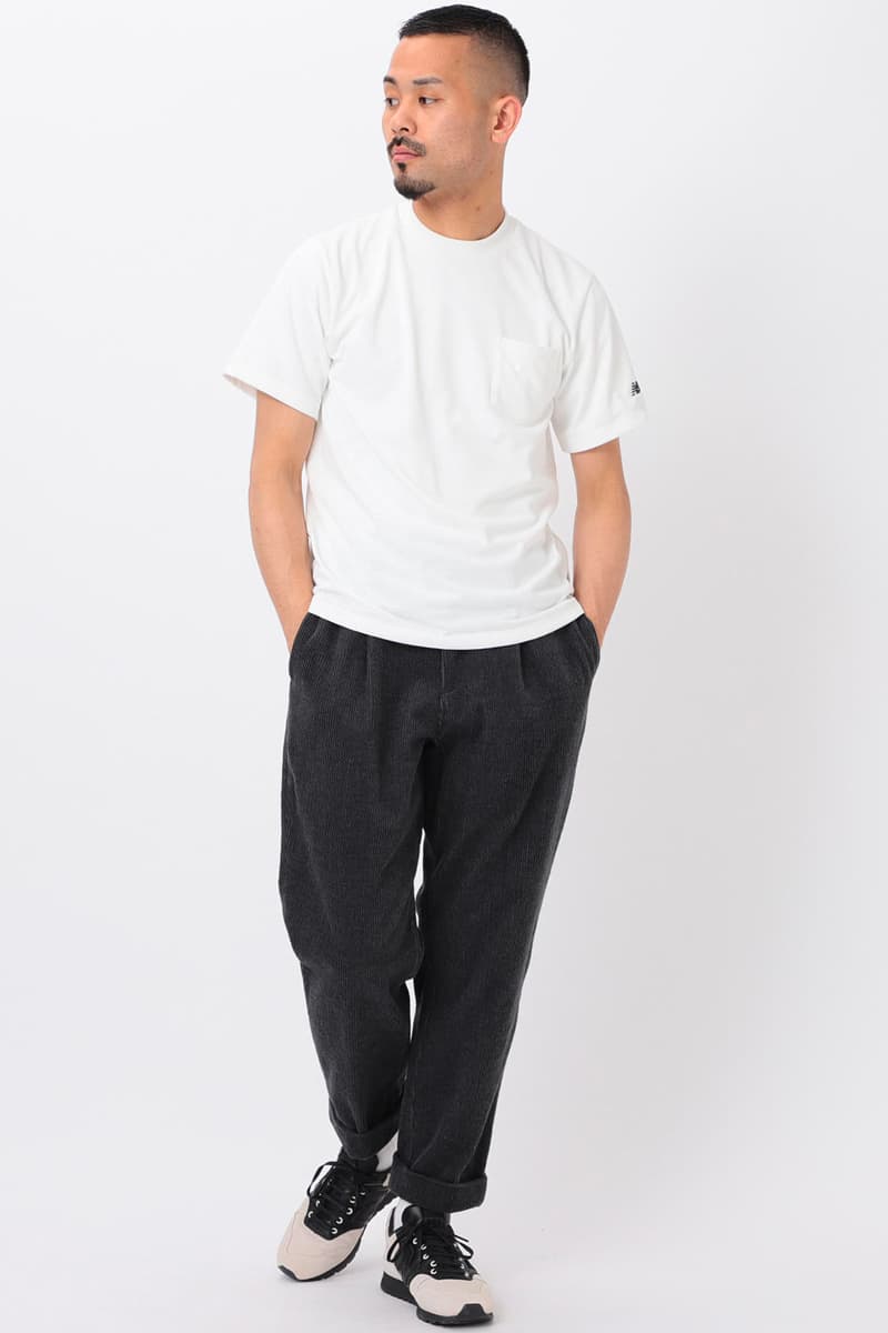 BEAMS PLUS New Balance CM996 Bespoke Capsule apparel corduroy saddle shoes black neutral white beige eyelets leather suede nubuck tonal stitching eyelets single vent 3 pockets