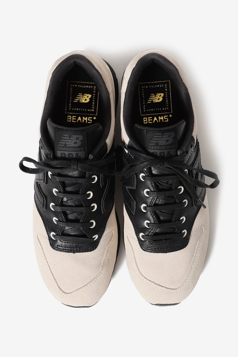 BEAMS PLUS New Balance CM996 Bespoke Capsule apparel corduroy saddle shoes black neutral white beige eyelets leather suede nubuck tonal stitching eyelets single vent 3 pockets 