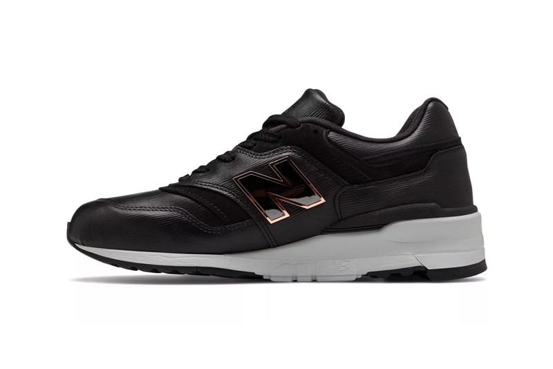 new balance made in us 997 leather black grey colorway metal n logo release 