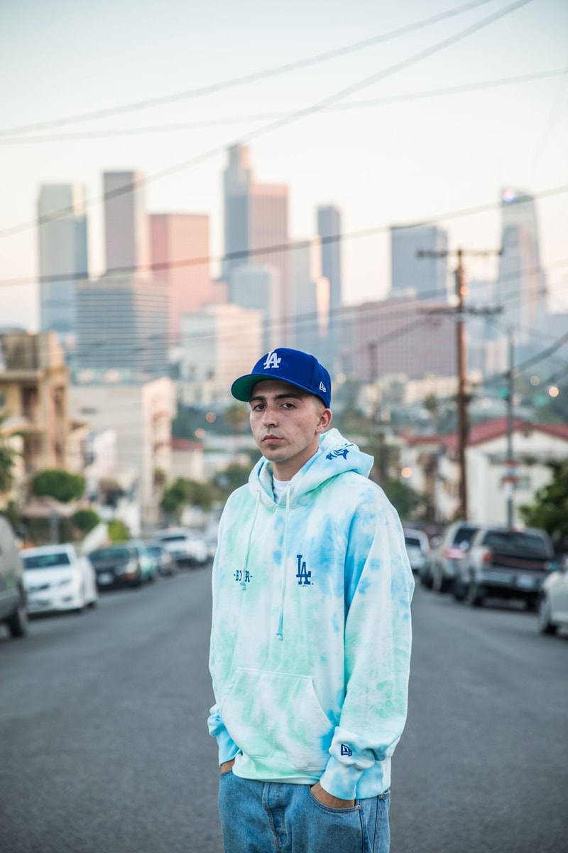New Era BornxRaised Los Angeles Dodgers 59FIFTY Cap Tee Hoodie Blue Black White Red Yellow Pink Tie-dye hoodies july 19 2019