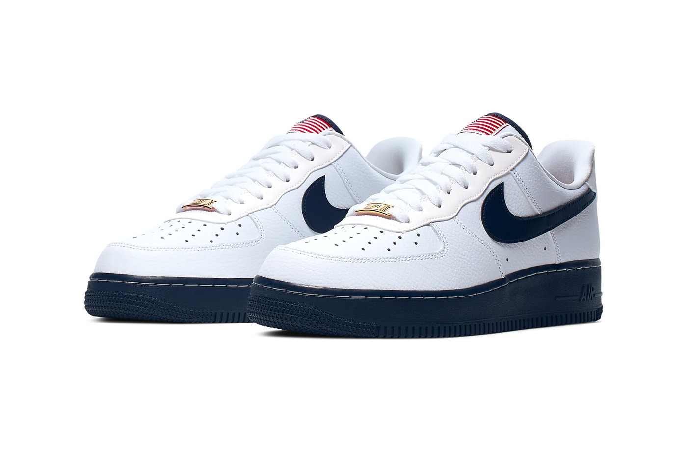 Red and Navy Swooshes Appear on This Nike Air Force 1 '07 LV8