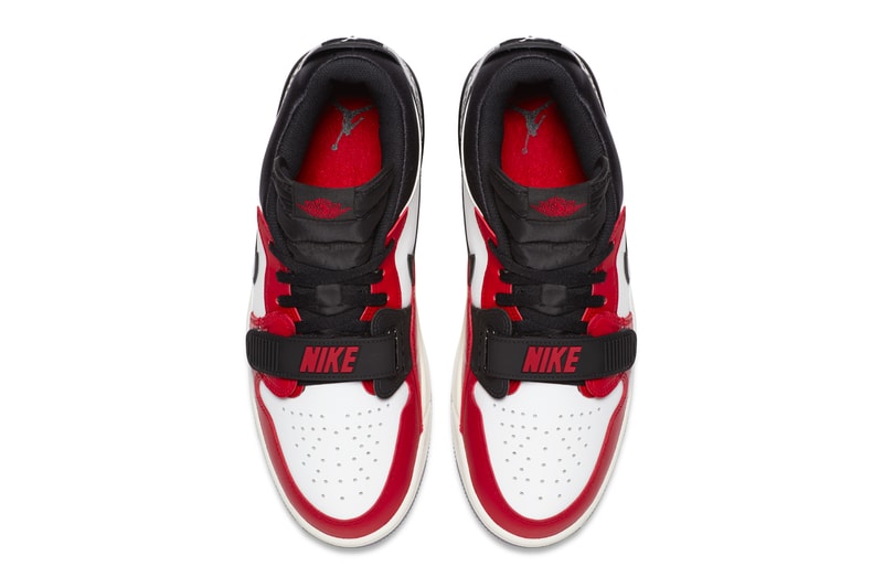Nike Air Jordan Legacy 312 Summit White Varsity Red Michael Jordan Chicago Bulls retro vintage velcro strap grey pattern windy city area code low top
