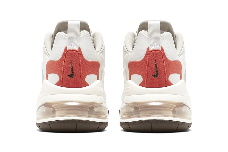 Nike Air Max 270 React "Light Beige Chalk/Summit White/Team Orange/Platinum Tint" Sneaker Release Date Information Drop Cop Online Members Only Access First Look Swoosh