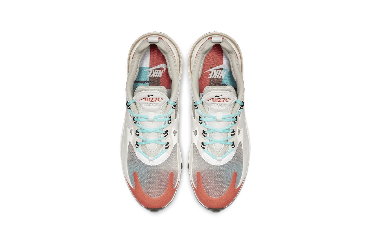 Nike Air Max 270 React "Light Beige Chalk/Summit White/Team Orange/Platinum Tint" Sneaker Release Date Information Drop Cop Online Members Only Access First Look Swoosh