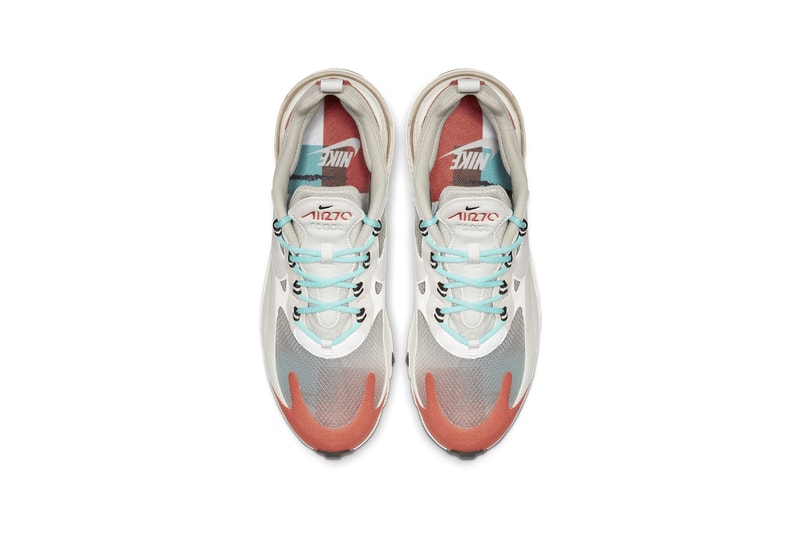 Nike Air Max 270 React "Light Beige Chalk/Summit White/Team Orange/Platinum Tint" Sneaker Release Date Information Drop Cop Online Members Only Access First Look Swoosh