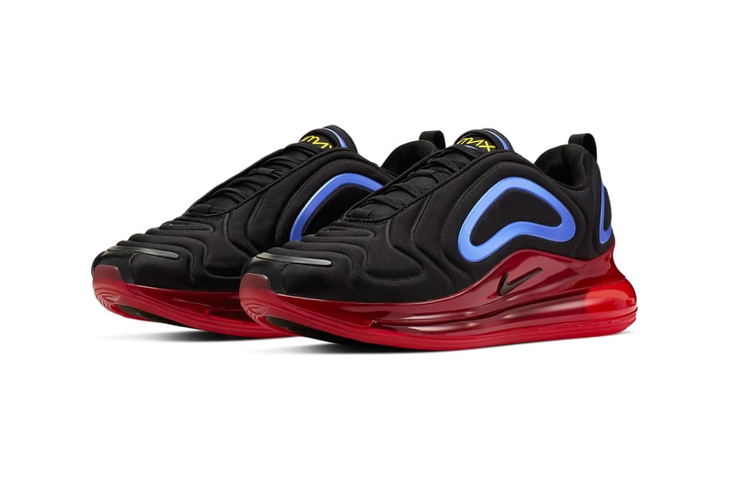 Nike Air Max 720 Primary Colors Release Info black hyper royal challenge red university gold sneakers shoes 