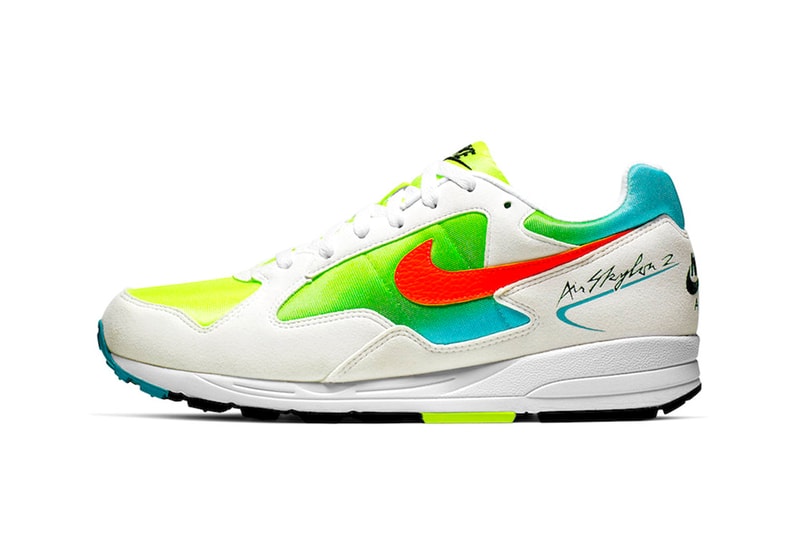 Nike Air Skylon II White TTLCMS 80s classic footwear retro vintage piece sneakers script suede volt blue gradients mesh premium