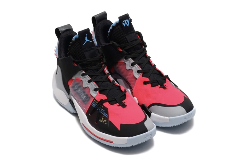 Nike Jordan Why Not Zer 02 SE Red Orbit Black translucent panel ghosting grid russell westbrook basketball shoe nba midsole chunky highlights fluorescent 