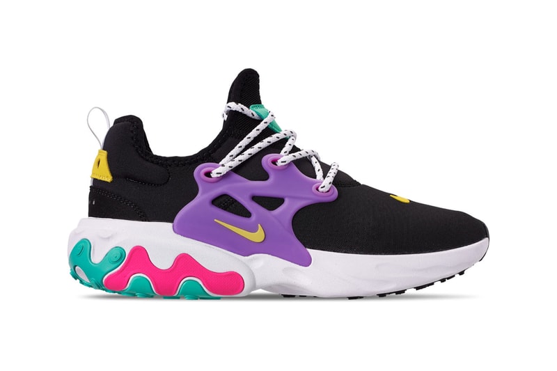 nike react presto black dynamic yellow aurora green purple colorway release sneakers finishline octopus