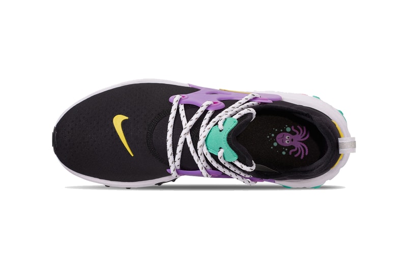 nike react presto black dynamic yellow aurora green purple colorway release sneakers finishline octopus