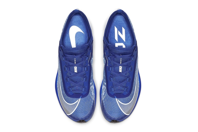 Nike Zoom Fly 3 Racer Blue Wolf Grey Black Pumice White Atmosphere Grey colorways tpu uppers react midsole vaporweave fastening lacing duo toned colorblock running time stamp