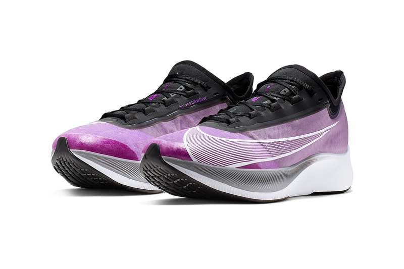 Nike Zoom Fly 3 Racer Blue Wolf Grey Black Pumice White Atmosphere Grey colorways tpu uppers react midsole vaporweave fastening lacing duo toned colorblock running time stamp