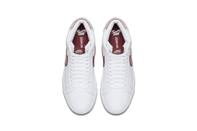 Nike SB Zoom Blazer Mid Premium Terry Cloth Chenille Heel Tab 1972 Basketball Sneaker Silhouette Retro "Team Red" "Celestial Gold" Release Information Cop