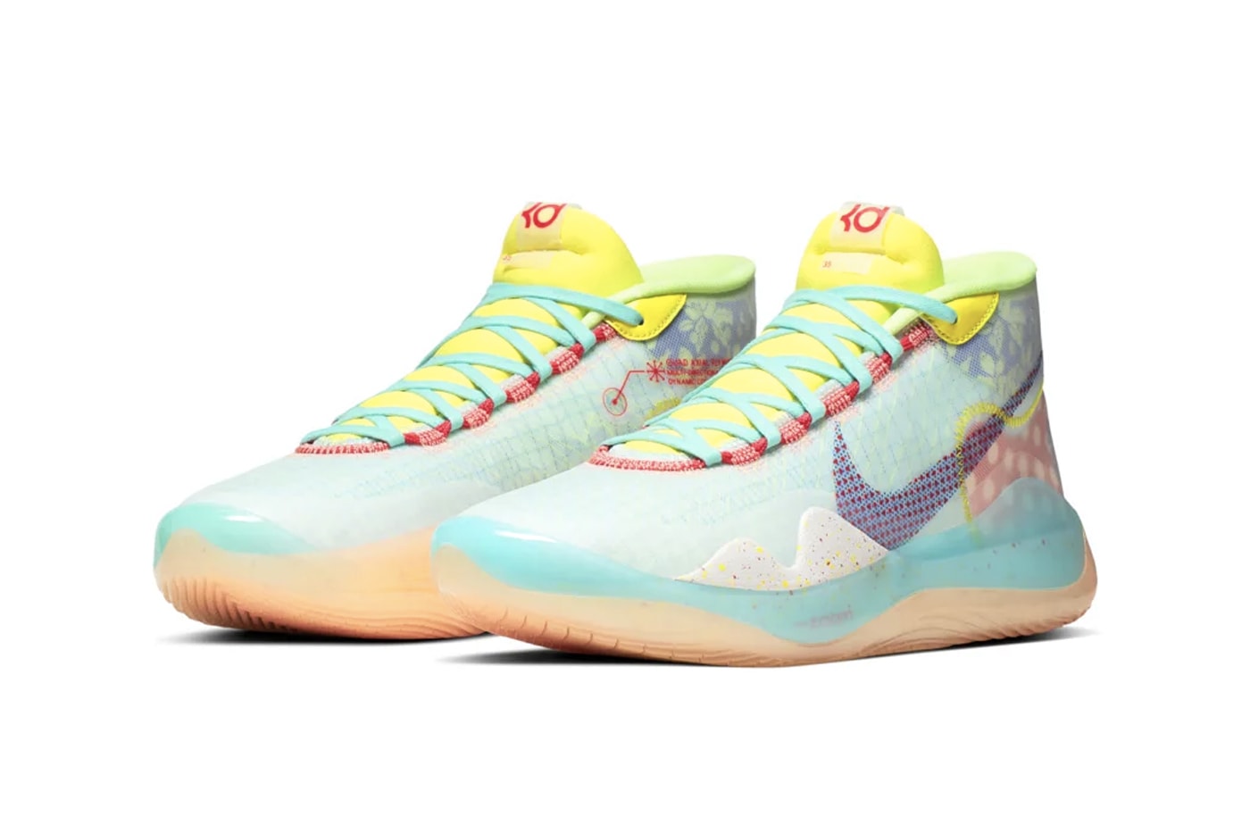 Nike Zoom KD12 NRG EP "Peach Jam" Release Drop date price teal peach colorway snkrs app kevin durant