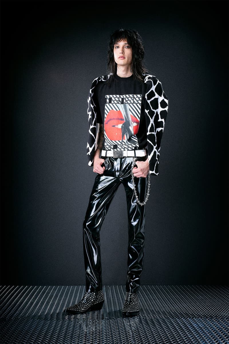 NOMENKLATURA STUDIO Jackets Tees Sleeveless T-shirts Trousers Shorts Boots Accessories Spike Chain Animal Print Black Blue Lime White 'Scarface' Glam Metal Rock Penelope Spheeris' 'The Decline of Western Civilization Part II: The Metal Years'